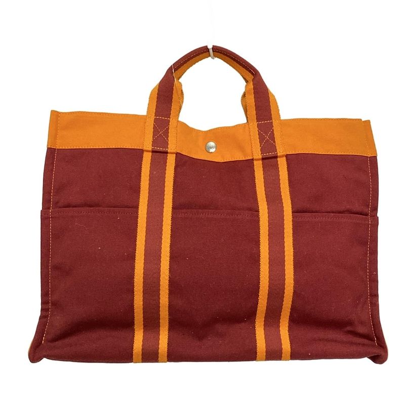 Hermes Fourre Tout Tote MM Hawaii Limited Edition Bordeaux And Orange