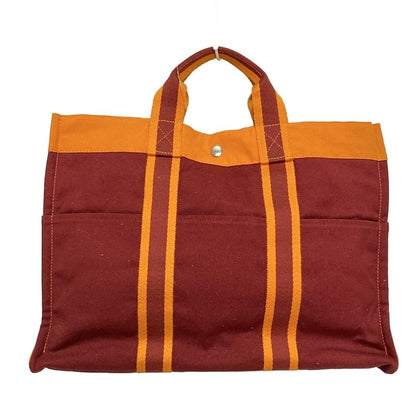 Hermes Fourre Tout Tote MM Hawaii Limited Edition Bordeaux And Orange