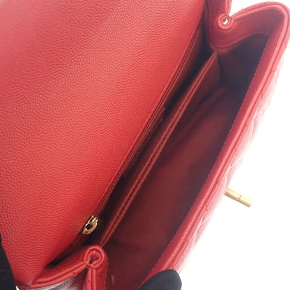 Chanel Coco Handle XS A92990 Shoulder Bag Handbag Caviar Skin Red Gold Hardware