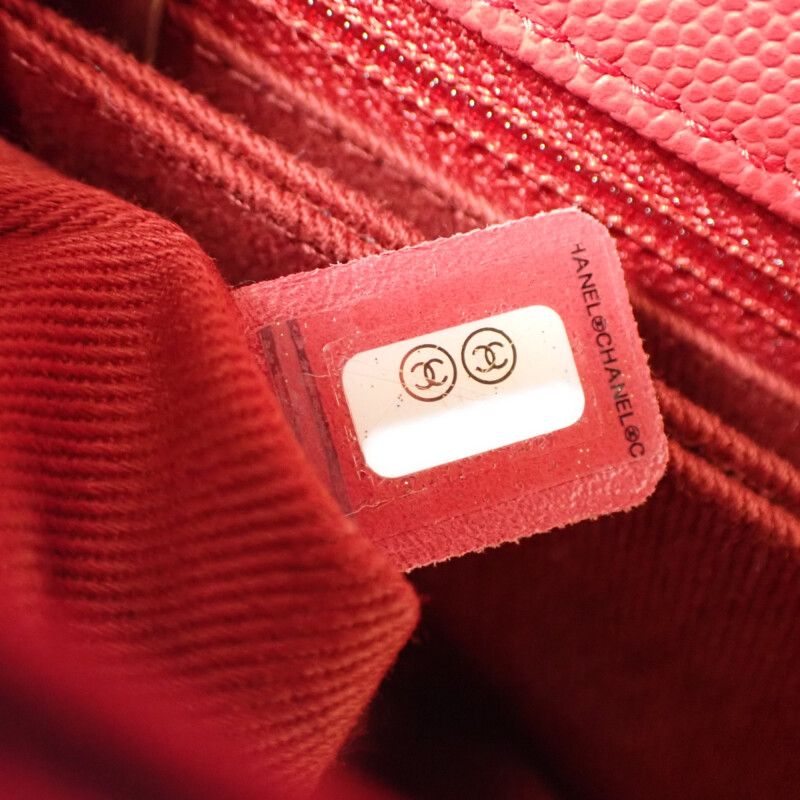 Chanel Coco Handle XS A92990 Shoulder Bag Handbag Caviar Skin Red Gold Hardware