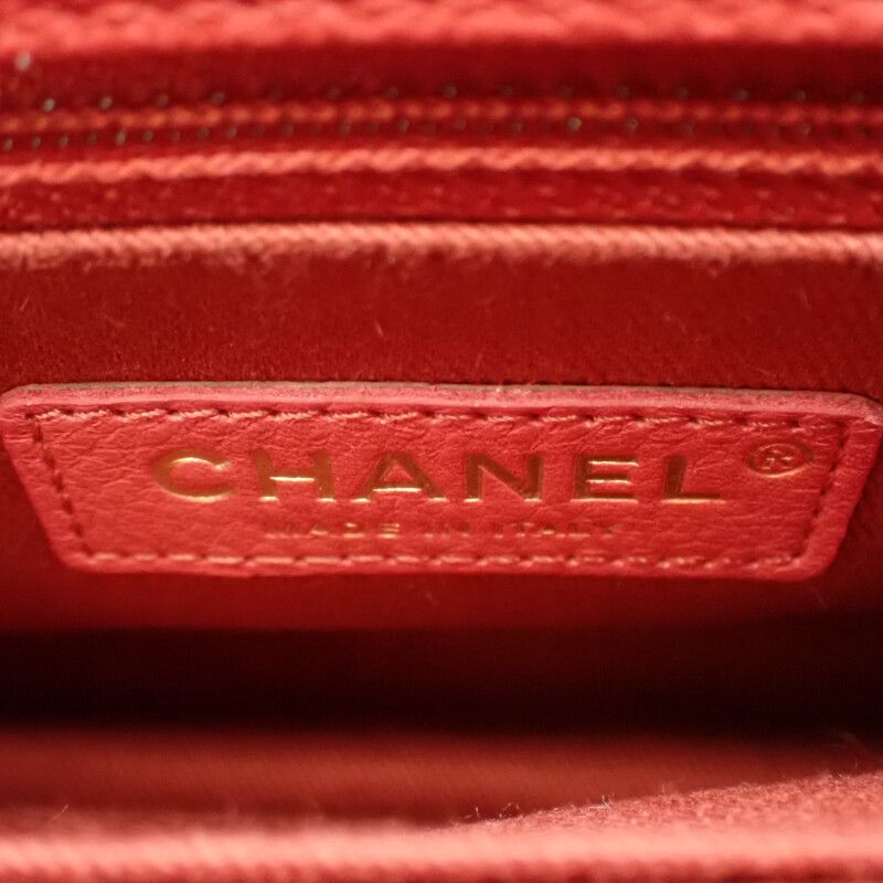 Chanel Coco Handle XS A92990 Shoulder Bag Handbag Caviar Skin Red Gold Hardware