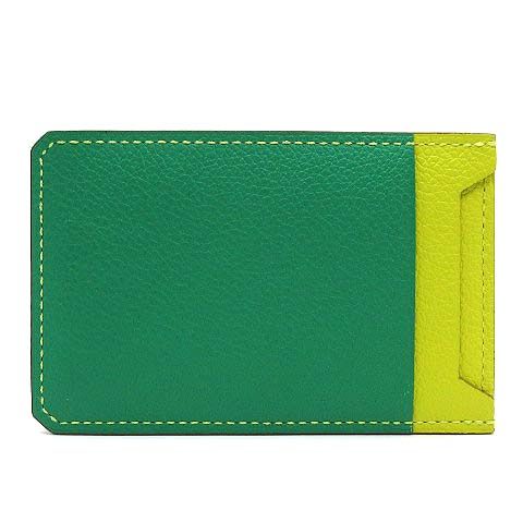 Hermes City 4CC Card Case Evercolor Colorblock Blue Royale Lime Mint U Engraved
