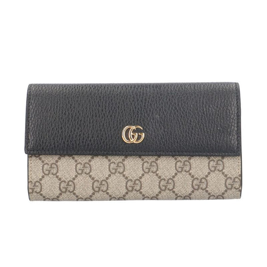 Gucci Continental Wallet GG Supreme Long Wallet GG Supreme Canvas 456116 Ladies