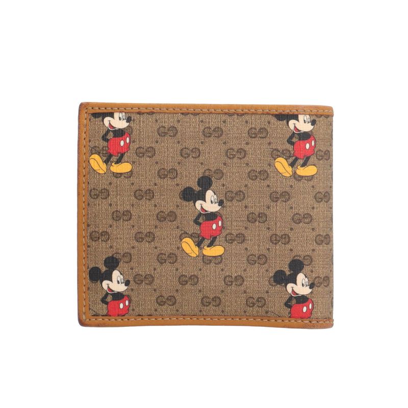 Gucci Disney Collaboration Mini Wallet Micro GG Supreme Bifold Wallet GG
