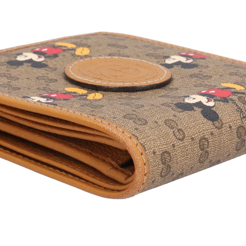 Gucci Disney Collaboration Mini Wallet Micro GG Supreme Bifold Wallet GG