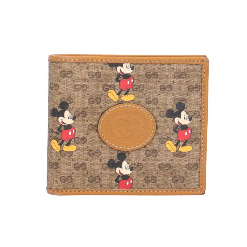 Gucci Disney Collaboration Mini Wallet Micro GG Supreme Bifold Wallet GG