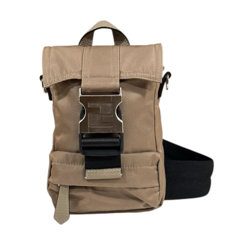 Fendiness Shoulder Bag Nylon 7vz068 Brown Mens Fendi Preowned Fendi