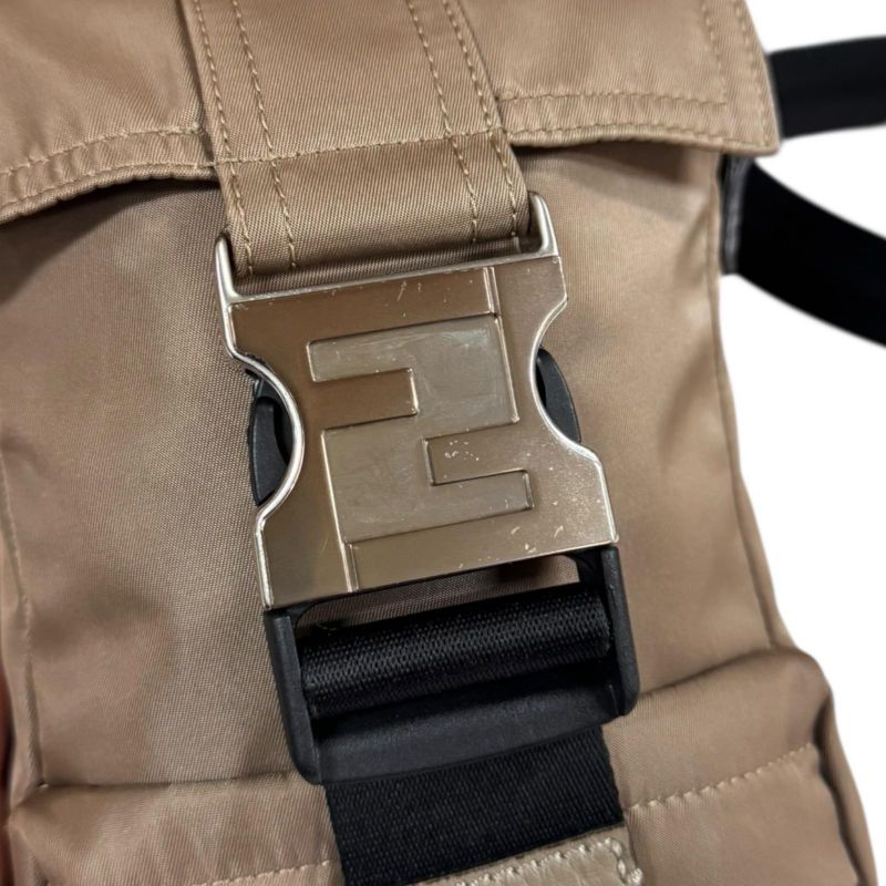 Fendiness Shoulder Bag Nylon 7vz068 Brown Mens Fendi Preowned Fendi