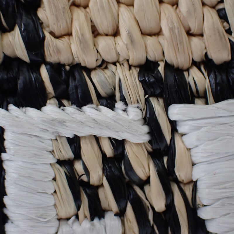 Loewe Font Tote Mini Alf1v46x10 Shoulder Bag Raffia Leather Black Natural