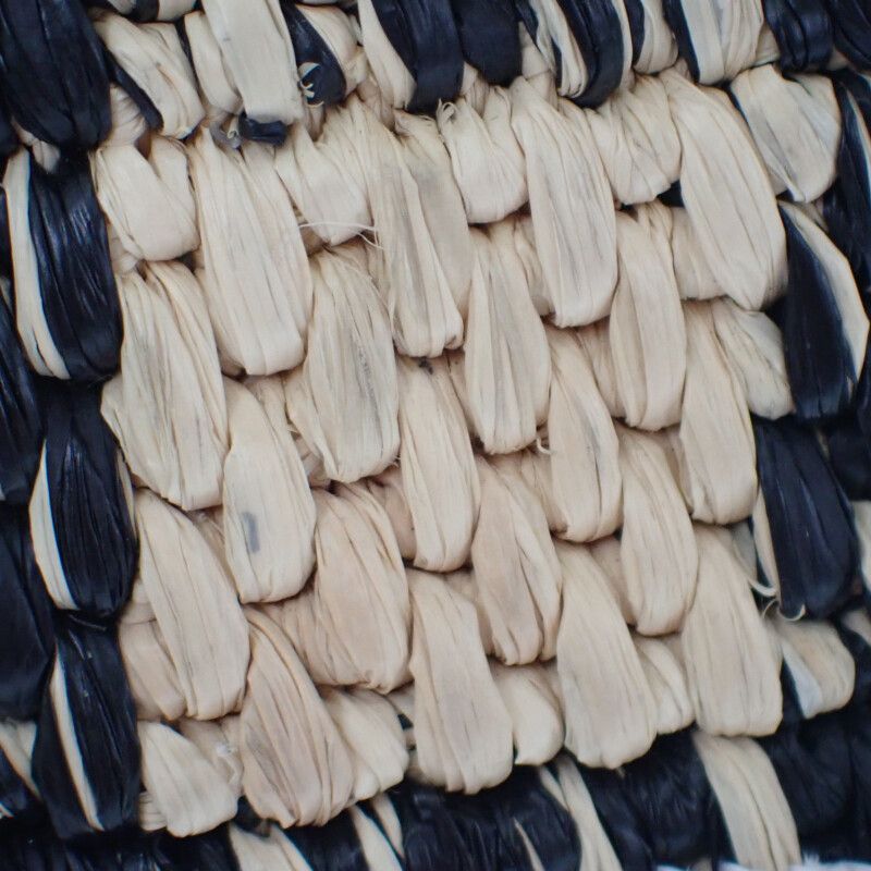 Loewe Font Tote Mini Alf1v46x10 Shoulder Bag Raffia Leather Black Natural