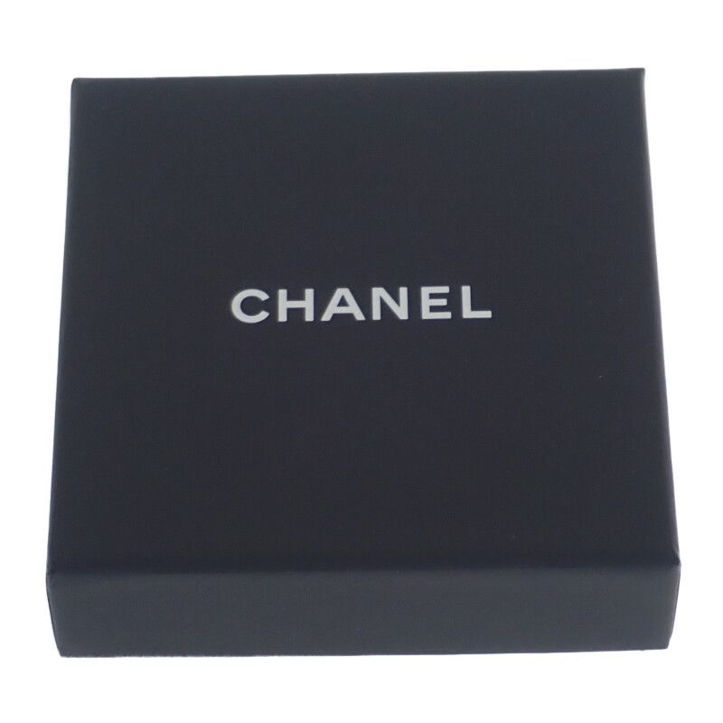 Chanel CC Long Pendant Necklace Metal Faux Pearl Crystal Silver Ladies Coco