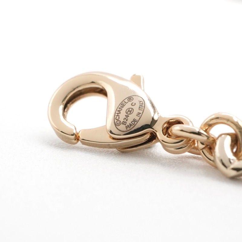 Chanel Necklace Pendant Choker Gold Coco Mark Logo Rhinestone