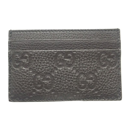 Gucci Imprint 835151aae511000 Card Case GG Embossed Grain Leather Black Men's