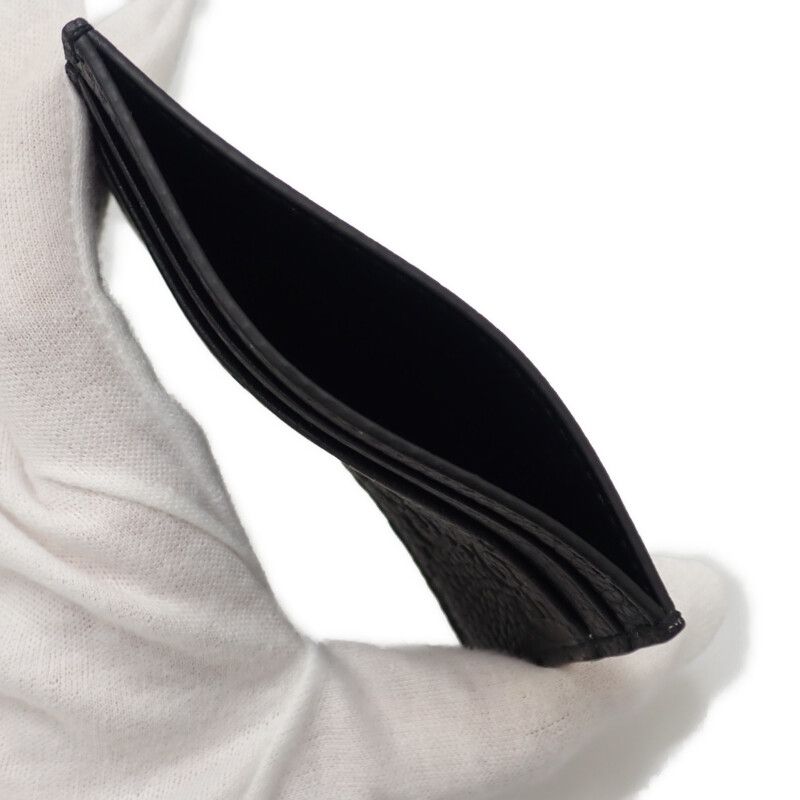 Gucci Imprint 835151aae511000 Card Case GG Embossed Grain Leather Black Men's