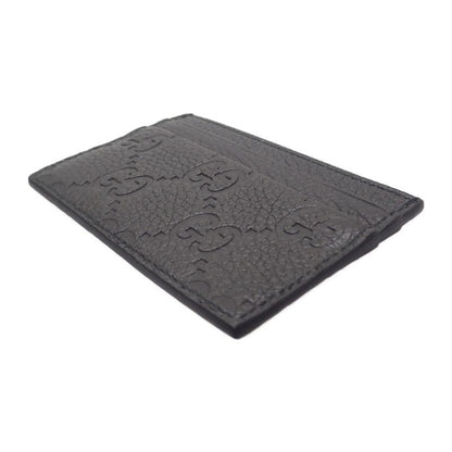 Gucci Imprint 835151aae511000 Card Case GG Embossed Grain Leather Black Men's