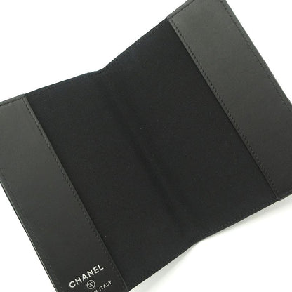 Chanel Small Bag Matelasse Black Passport Case / Silver Hardware