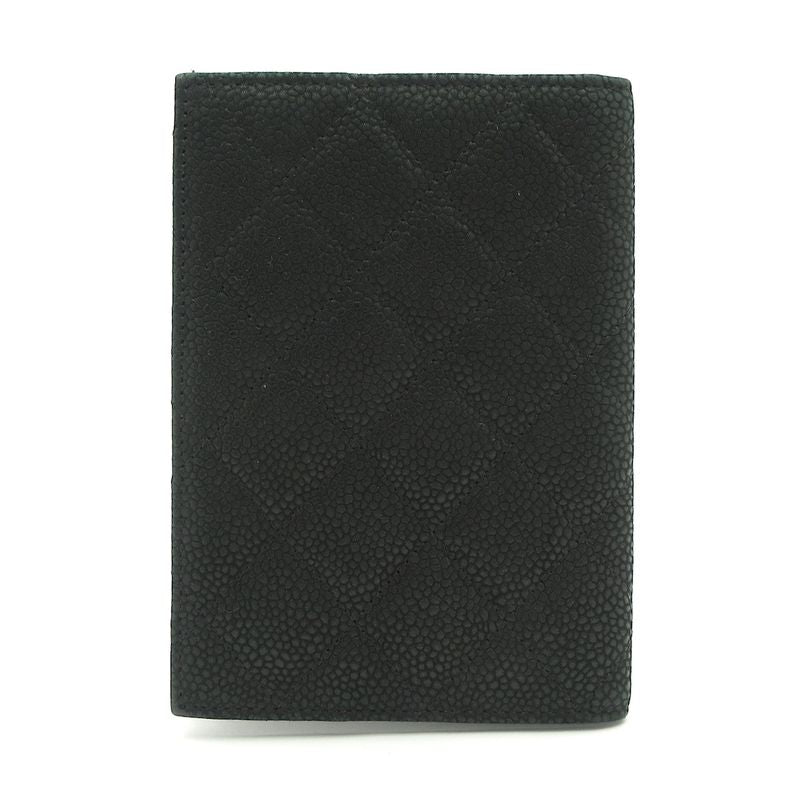Chanel Small Bag Matelasse Black Passport Case / Silver Hardware