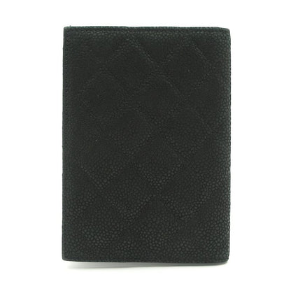 Chanel Small Bag Matelasse Black Passport Case / Silver Hardware