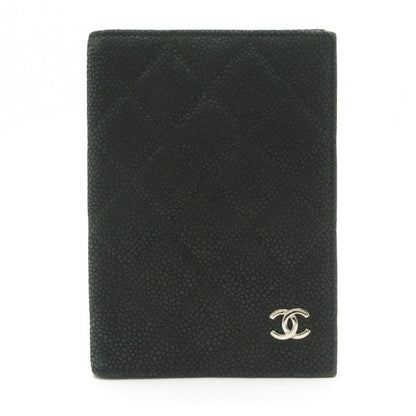 Chanel Small Bag Matelasse Black Passport Case / Silver Hardware