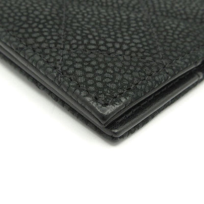 Chanel Small Bag Matelasse Black Passport Case / Silver Hardware