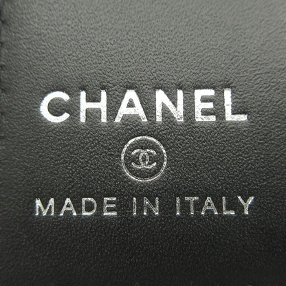 Chanel Small Bag Matelasse Black Passport Case / Silver Hardware