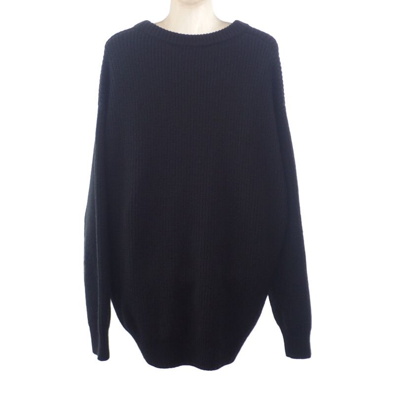 Celine Oversize S 2a19r423p.38no Sweater Wool Black Women's Logo Knit Top