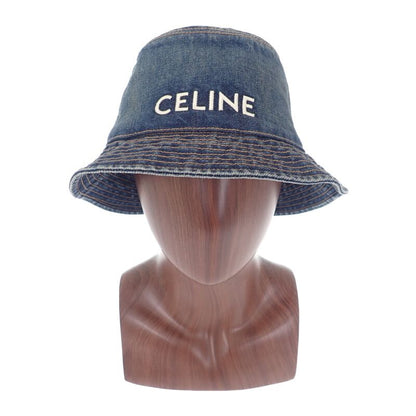 Celine Trail Wash Denim Bucket S Hat Cotton Blue Men's Casual [grade A