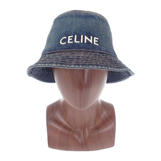 Celine Trail Wash Denim Bucket S Hat Cotton Blue Men's Casual [grade A