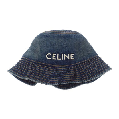 Celine Trail Wash Denim Bucket S Hat Cotton Blue Men's Casual [grade A