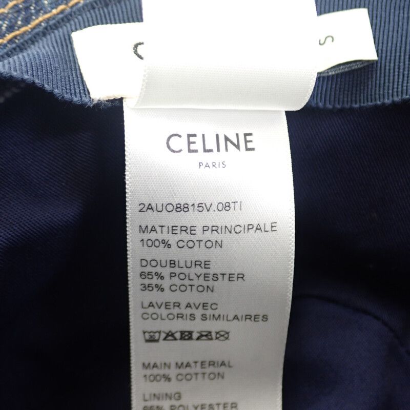 Celine Trail Wash Denim Bucket S Hat Cotton Blue Men's Casual [grade A