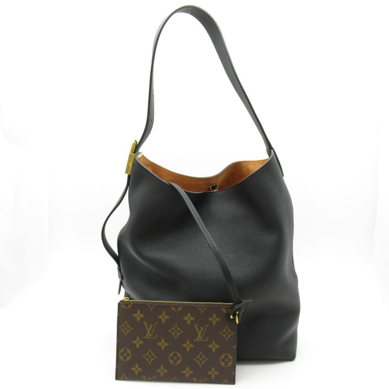 Louis Vuitton Rowkey Hobo MM M24856 Grain Calf Women Tote Bag Noir Black