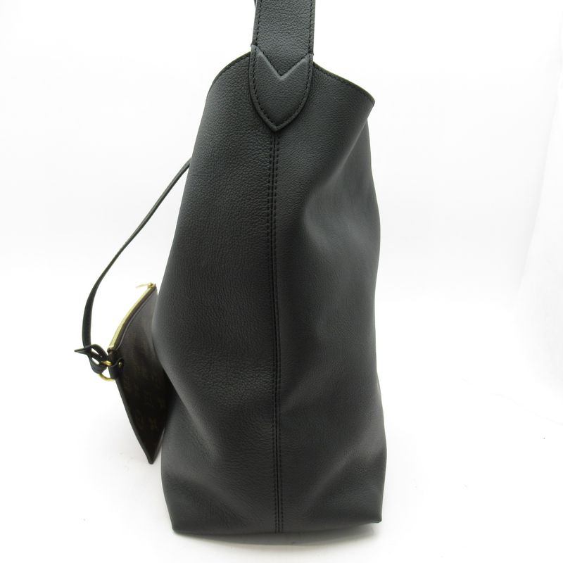 Louis Vuitton Rowkey Hobo MM M24856 Grain Calf Women Tote Bag Noir Black