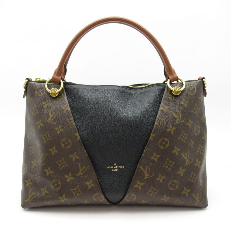 Louis Vuitton V Tote MM M43948 Monogram Women's Tote Bag Brown Excellent