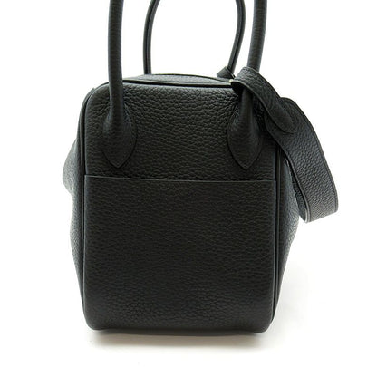 Hermes Lindy 26 Taurillon Clemence Women's Shoulder Bag Black Excellent
