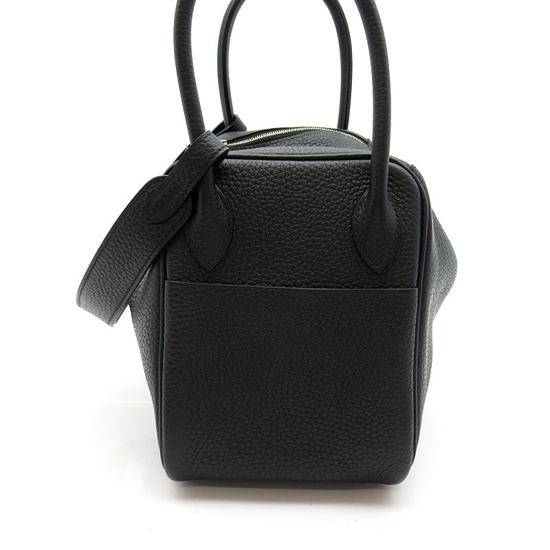Hermes Lindy 26 Taurillon Clemence Women's Shoulder Bag Black Excellent