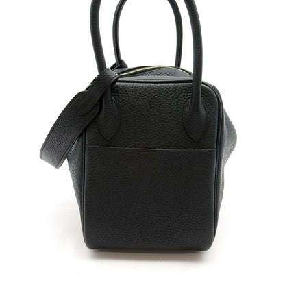 Hermes Lindy 26 Taurillon Clemence Women's Shoulder Bag Black Excellent