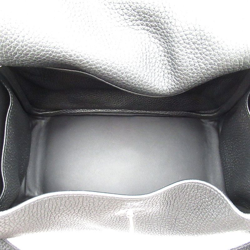 Hermes Lindy 26 Taurillon Clemence Women's Shoulder Bag Black Excellent