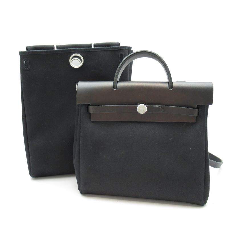 Hermes Herbag Her Bag a Dos PM Toile Officier Box Calf Men's Backpack Daypack