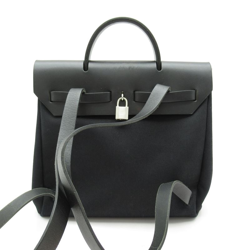 Hermes Herbag Her Bag a Dos PM Toile Officier Box Calf Men's Backpack Daypack