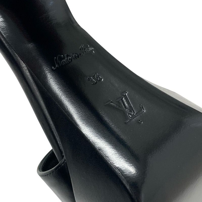 Louis Vuitton Afterglow Line Monogram Sandals Shoes Leather Black Brown Unused