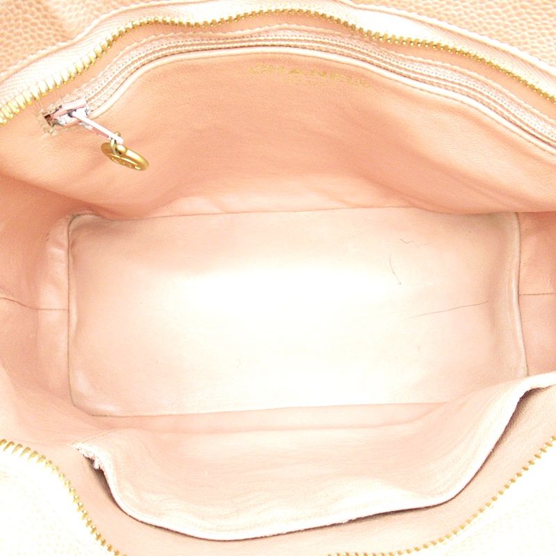 Chanel Reproduction Tote A01804 Caviar Skin Ladies Tote Bag Pink Excellent
