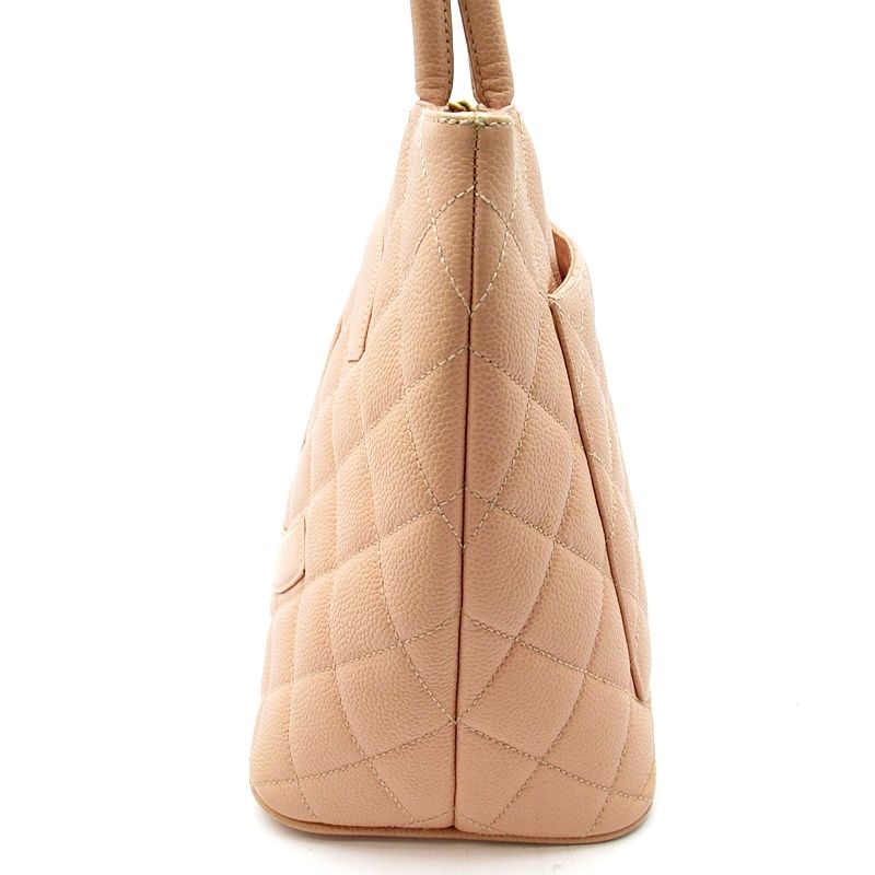 Chanel Reproduction Tote A01804 Caviar Skin Ladies Tote Bag Pink Excellent