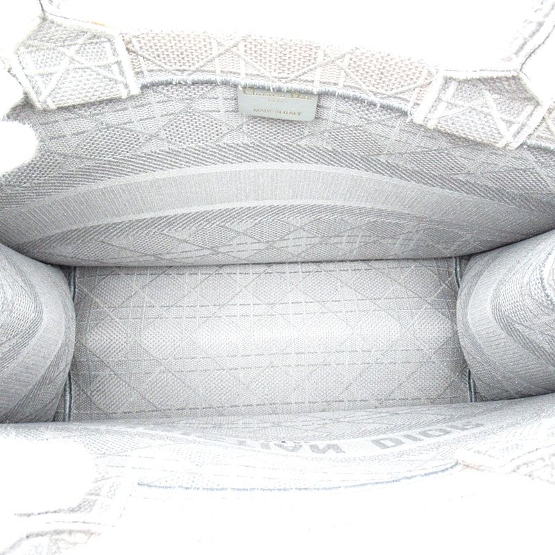Dior Book Tote Medium Canvas Women's Tote Bag Gray Excellent Condition