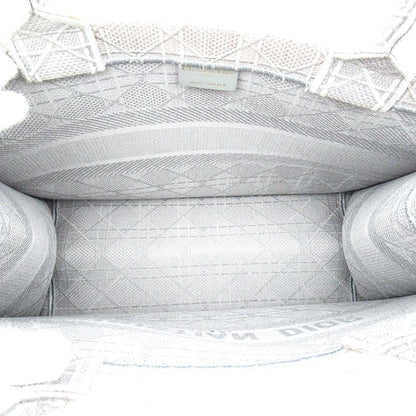 Dior Book Tote Medium Canvas Women's Tote Bag Gray Excellent Condition