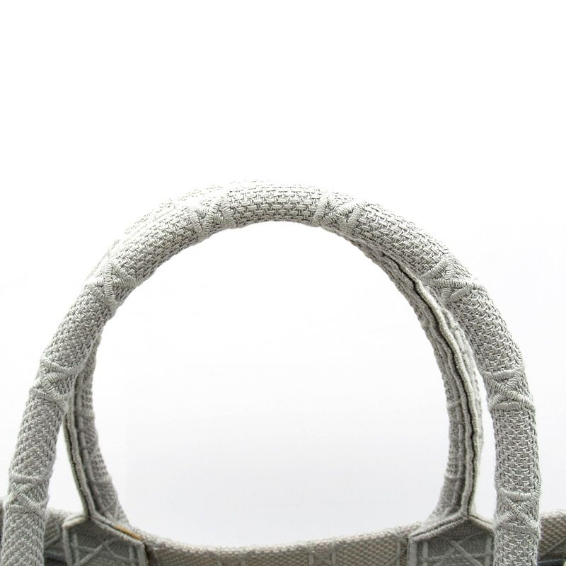 Dior Book Tote Medium Canvas Women's Tote Bag Gray Excellent Condition