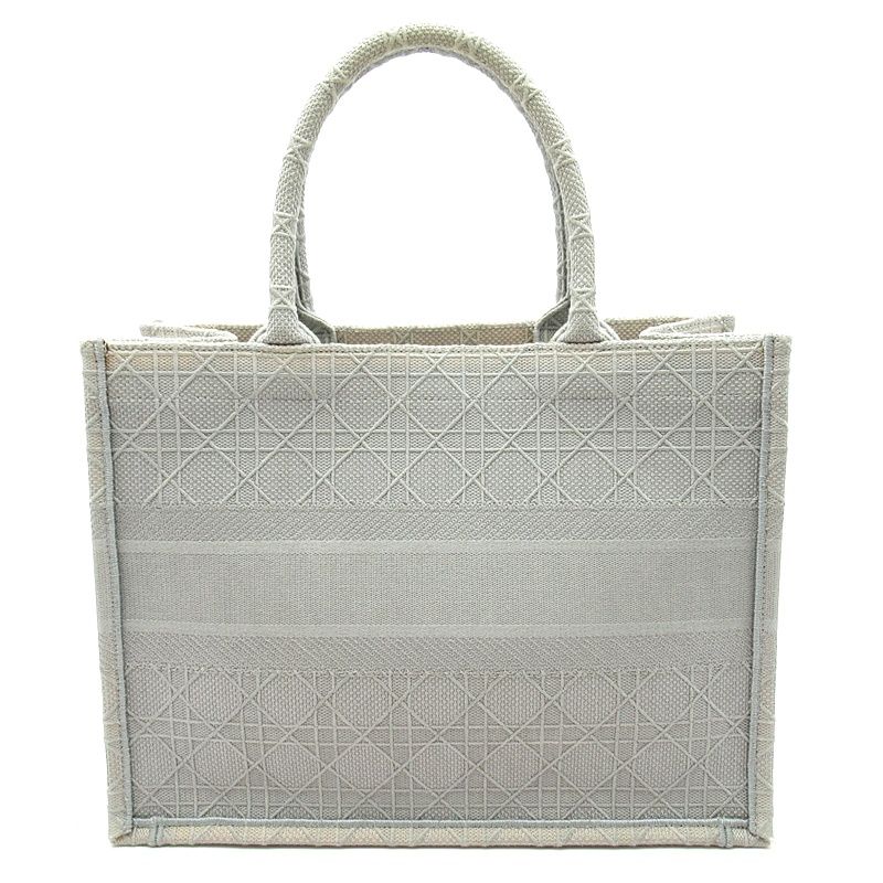Dior Book Tote Medium Canvas Women's Tote Bag Gray Excellent Condition