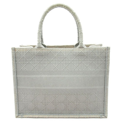 Dior Book Tote Medium Canvas Women's Tote Bag Gray Excellent Condition