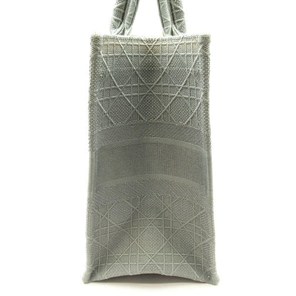 Dior Book Tote Medium Canvas Women's Tote Bag Gray Excellent Condition