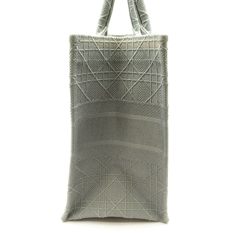 Dior Book Tote Medium Canvas Women's Tote Bag Gray Excellent Condition
