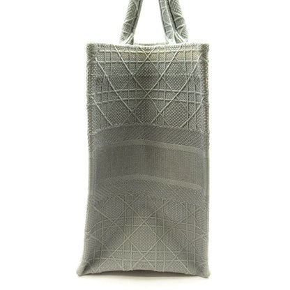 Dior Book Tote Medium Canvas Women's Tote Bag Gray Excellent Condition